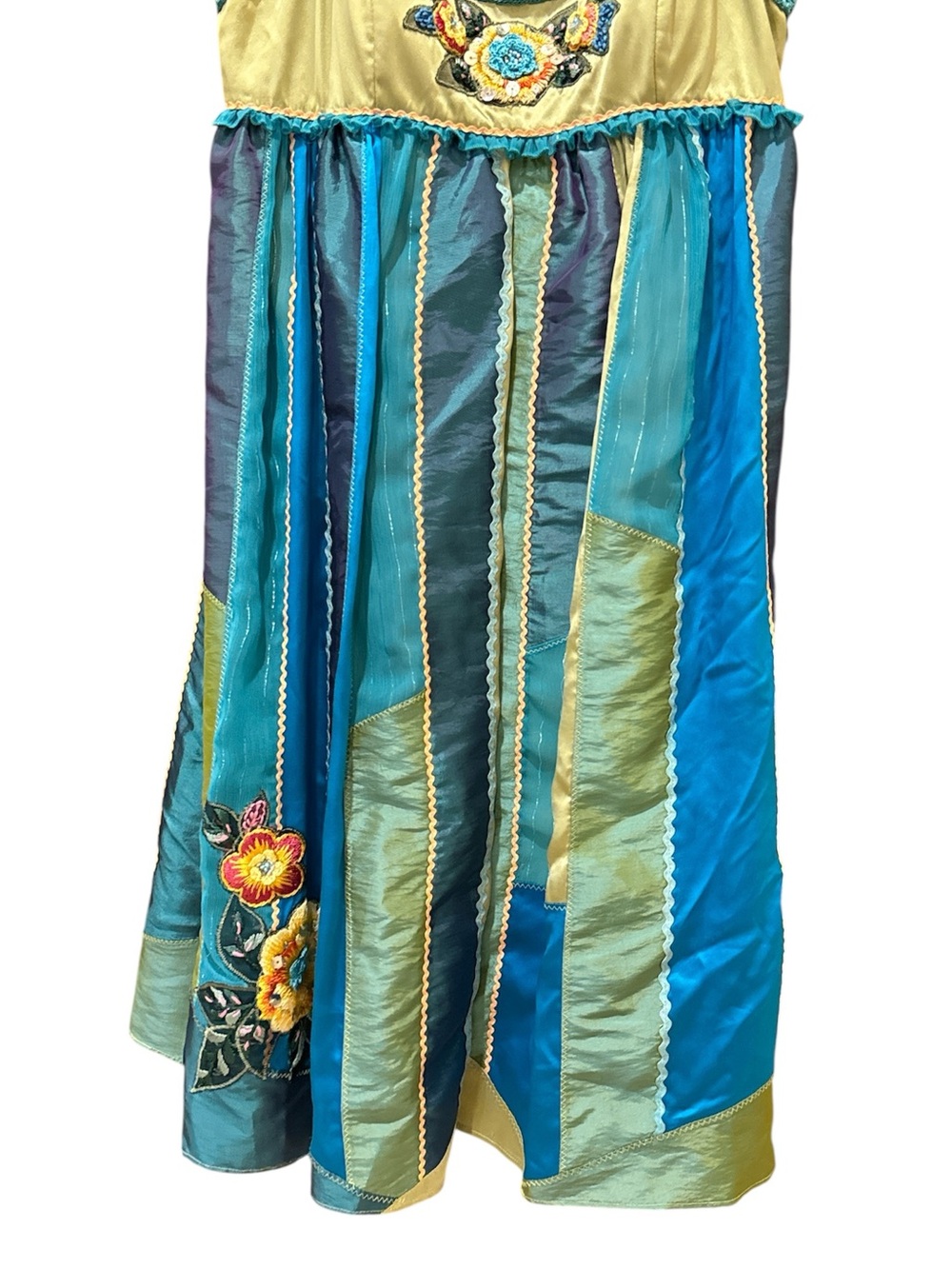 Vintage Sue Wong Silk Embroidered Patchwork Romantic Boho Fairy Dress Size:6 - Picture 5 of 7